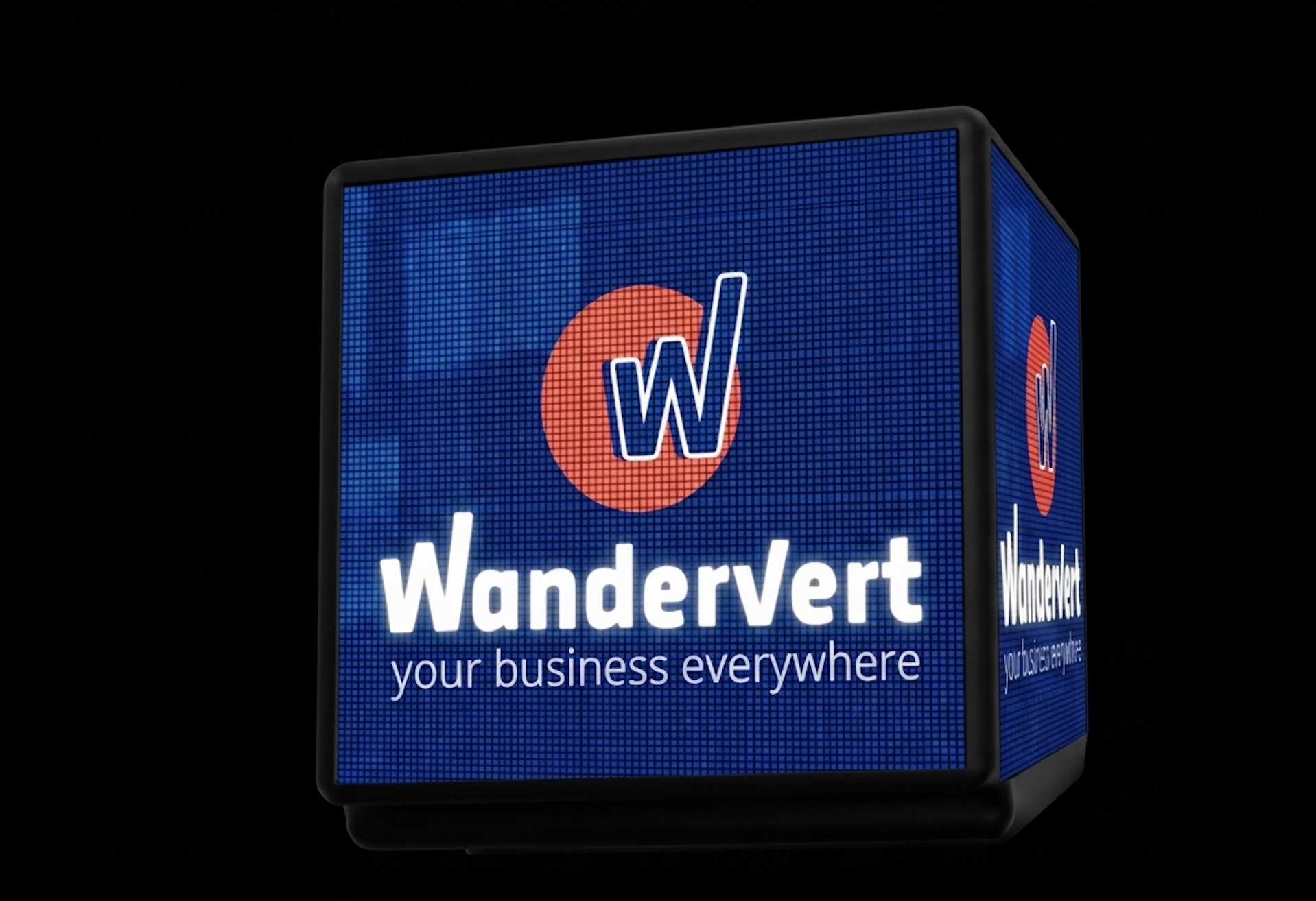 Vertbox LED display showing WanderVert branding